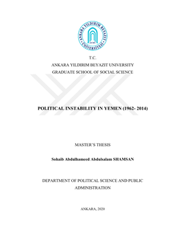 Political Instability in Yemen (1962- 2014)