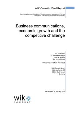 Business Communications, Economic Growth and the Competitive Challenge