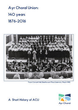 Ayr Choral Union 1876-2016