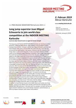 Long Jump Superstar Juan Miguel Echevarria to Join World