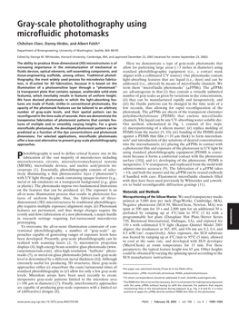 Gray-Scale Photolithography Using Microfluidic Photomasks