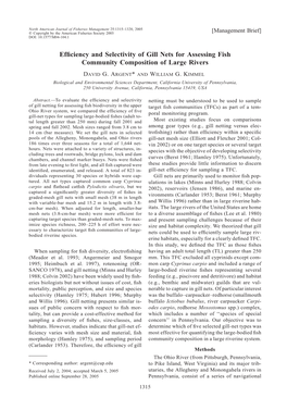 Efficiency and Selectivity of Gill Nets for Assessing Fish Community