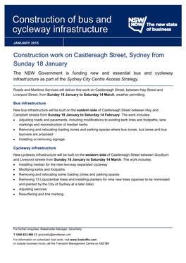 Construction Work on Castlereagh Street, Sydney from Sunday 18