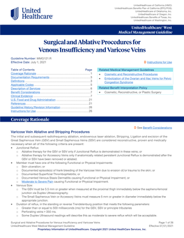 Surgical and Ablative Procedures for Venous Insufficiency and Varicose Veins