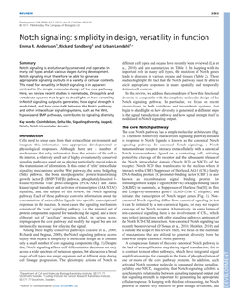 Notch Signaling: Simplicity in Design, Versatility in Function Emma R