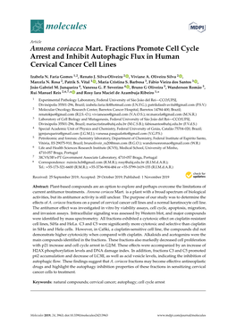 Annona Coriacea Mart. Fractions Promote Cell Cycle Arrest and Inhibit Autophagic Flux in Human Cervical Cancer Cell Lines