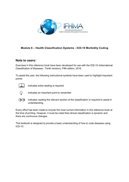 Health Classification Systems - ICD-10 Morbidity Coding