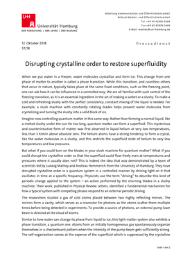 Disrupting Crystalline Order to Restore Superfluidity