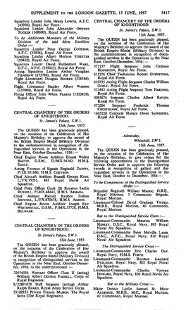 Supplement to the London Gazette, 13 June, 1957 3417