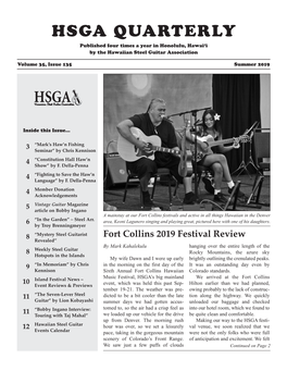 HSGA QUARTERLY Published Four Times a Year in Honolulu, Hawai‘I by the Hawaiian Steel Guitar Association