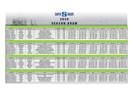 2020 Super Rugby Fixtures