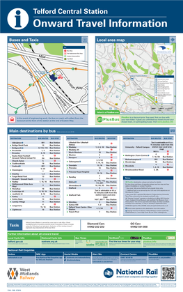 Telford Central Station I Onward Travel Information Buses and Taxis Local Area Map