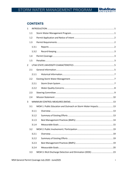 Storm Water Management Program