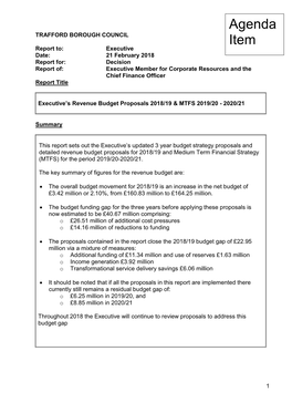 Trafford Council Budget Report
