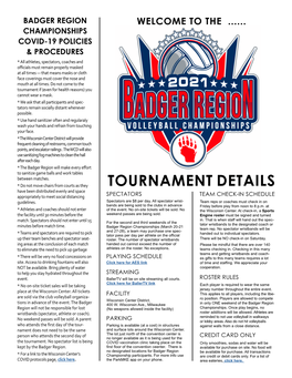 2021 Badger Region Championships Welcome Program