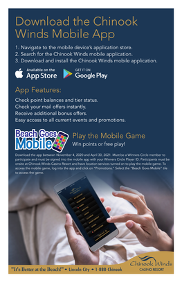 Download the Chinook Winds Mobile App 1