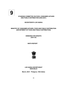 Standing Committee on Food, Consumer Affairs and Public Distribution (2020-2021)