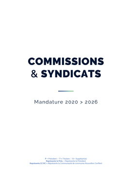 Commissions & Syndicats