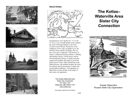 The Kotlas– Waterville Area Sister City Connection