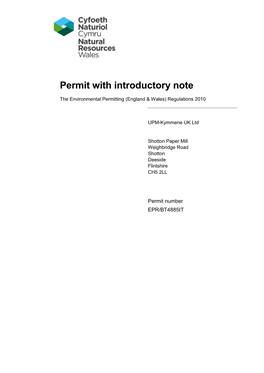 233 08 SD22 EPR Generic Permit Template