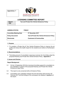 Taxi and Private Hire Vehicle Emissions Policy PDF 2 MB
