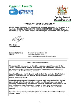 (Public Pack)Agenda Document for Council, 27/07/2017 19:30
