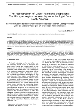 The Reconstruction of Upper Paleolithic Adaptations: the Biscayan Regions As Seen by an Archeologist from North America