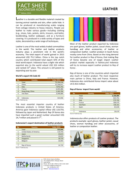 FACT SHEET INDONESIA-KOREA LEATHER 5Th Edition 2016