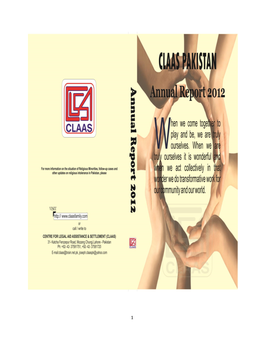 Annual Report 2012 CENTRE for LEGAL AID ASSISTANCE & SETTLEMENT (CLAAS)