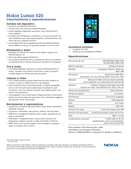 Nokia Lumia 520 Características Y Especificaciones