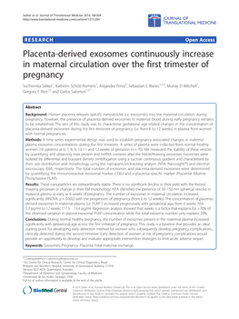 Placenta-Derived Exosomes Continuously Increase in Maternal