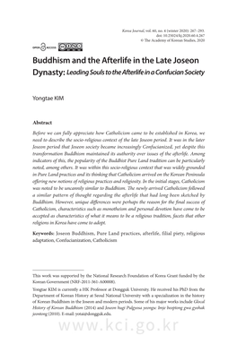 Buddhism and the Afterlife in the Late Joseon Dynasty: Leading Souls to the Afterlife in a Confucian Society