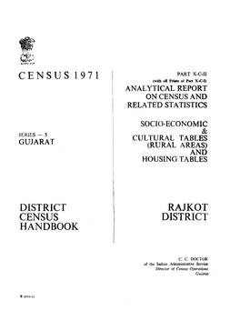 District Census Handbook, Rajkot, Part X-C-II, Series-5