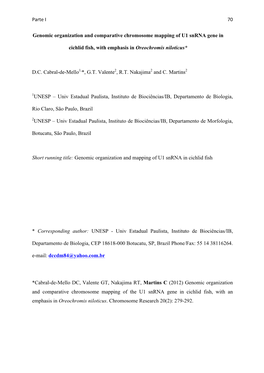 Parte I 70 Genomic Organization and Comparative Chromosome Mapping