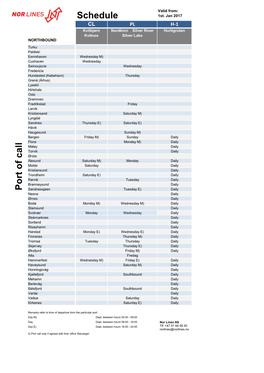 Schedule Port O F Call