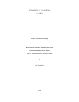 Essays in Political Economy