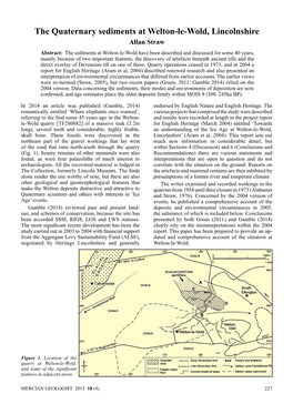 The Quaternary Sediments at Welton-Le-Wold, Lincolnshire