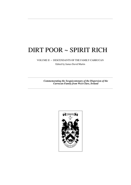 Dirt Poor ~ Spirit Rich