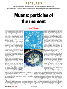 Muons: Particles of the Moment