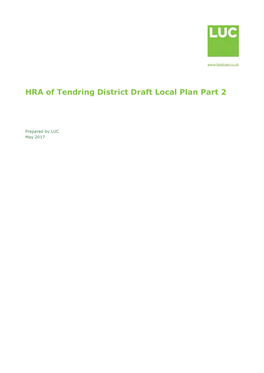 HRA of Tendring District Draft Local Plan Part 2