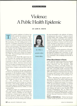 Violence: a Public Health Epidemic