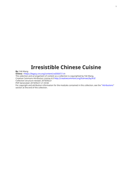 Irresistible Chinese Cuisine