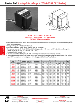 Push - Pull Audiophile - Output (1608-1650 