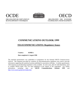 Ocde Oecd Organisation De Coop?Ation Et Organisation for Economic De D?Eloppement ?Onomiques Co-Operation and Development