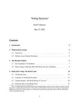 Voting Systems∗