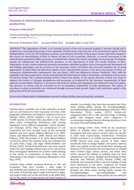 Potential of Oribatid Mites in Biodegradation and Mineralization for Enhancing Plant Productivity