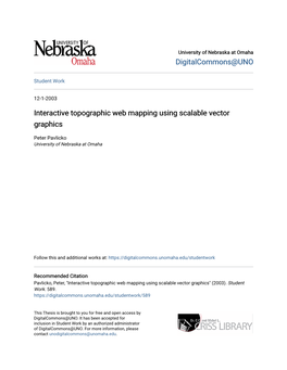 Interactive Topographic Web Mapping Using Scalable Vector Graphics
