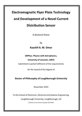 Electromagnetic Flyer Plate Technology and Development of a Novel Current Distribution Sensor