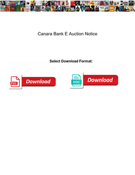 Canara Bank E Auction Notice
