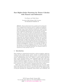 Fast Higher-Order Functions for Tensor Calculus with Tensors and Subtensors